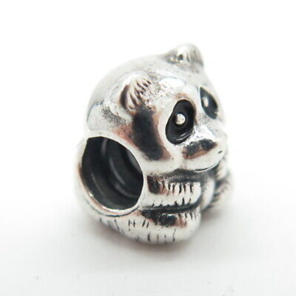 PANDORA 925 Sterling Silver Black Enamel Panda Bead Charm - Picture 5 of 7